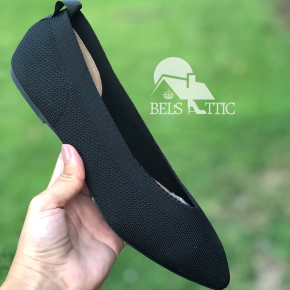 LAST1 Pointed Toe Knitted Fabric Ballerina Flats - Picture 8 of 8